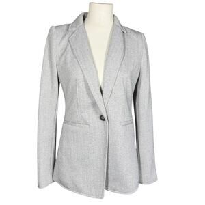LOFT Light Gray Herringbone Blazer Jacket Size 2NWT